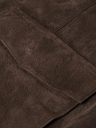 FRAME - Retro Suede Bomber Jacket - Brown