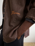 Jacquemus - Simon Logo-Embroidered Denim Shirt - Brown