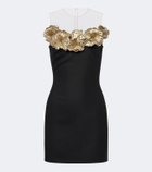 David Koma Embellished floral-appliqué minidress