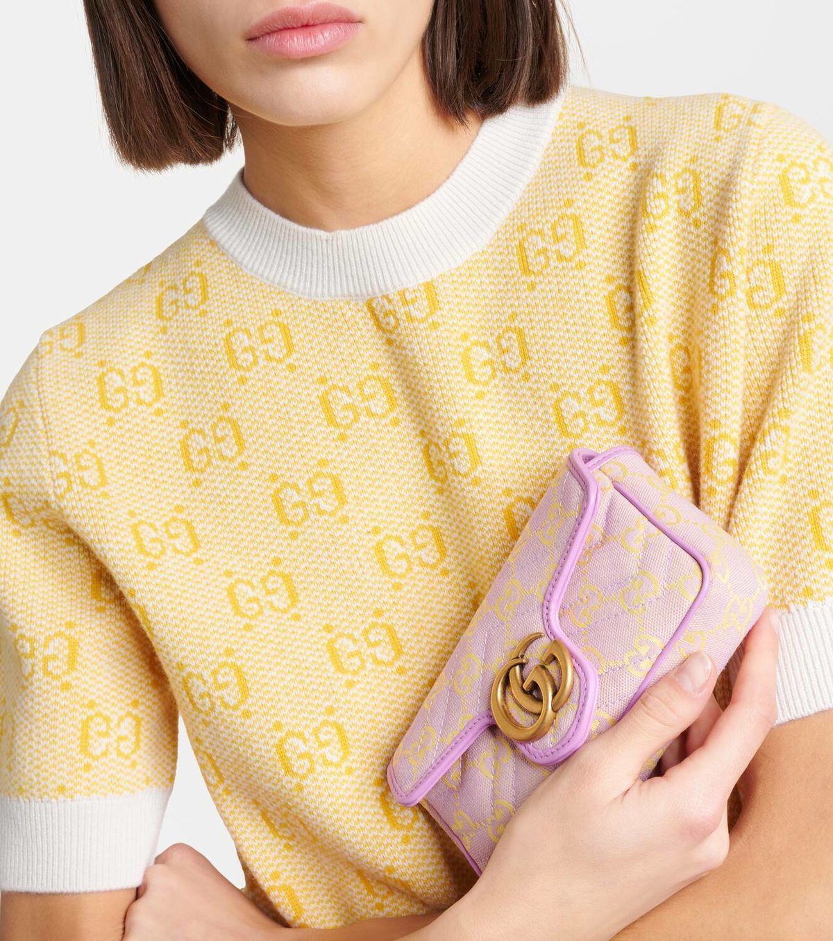 Gucci GG Super Mini leather-trimmed shoulder bag Gucci