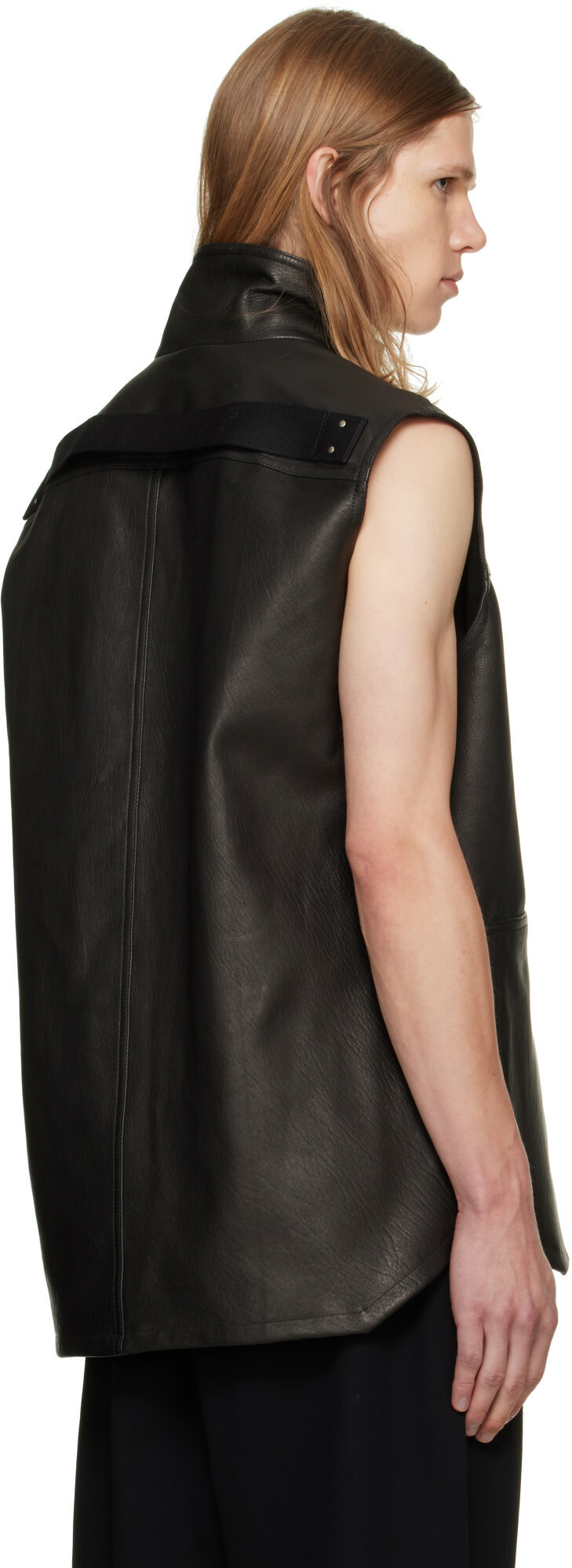 Rick Owens Black Tower SL Leather Outershirt