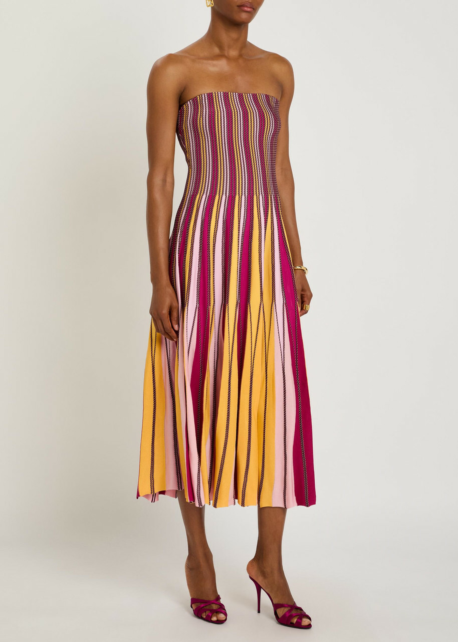 Simkhai Soleil Striped Knit Midi Dress Multicoloured