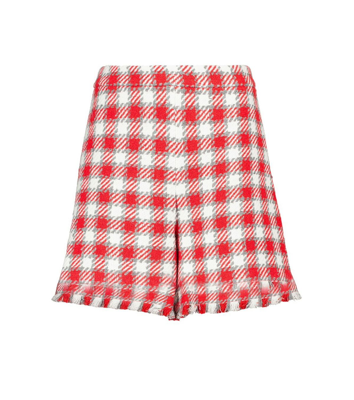 Oscar de la Renta Checked wool-blend shorts
