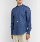 Thom Sweeney - Slim-Fit Grandad-Collar Linen Shirt - Blue