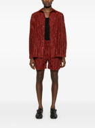 Labrum London Red Fringed Velvet Long-Sleeve Shirt