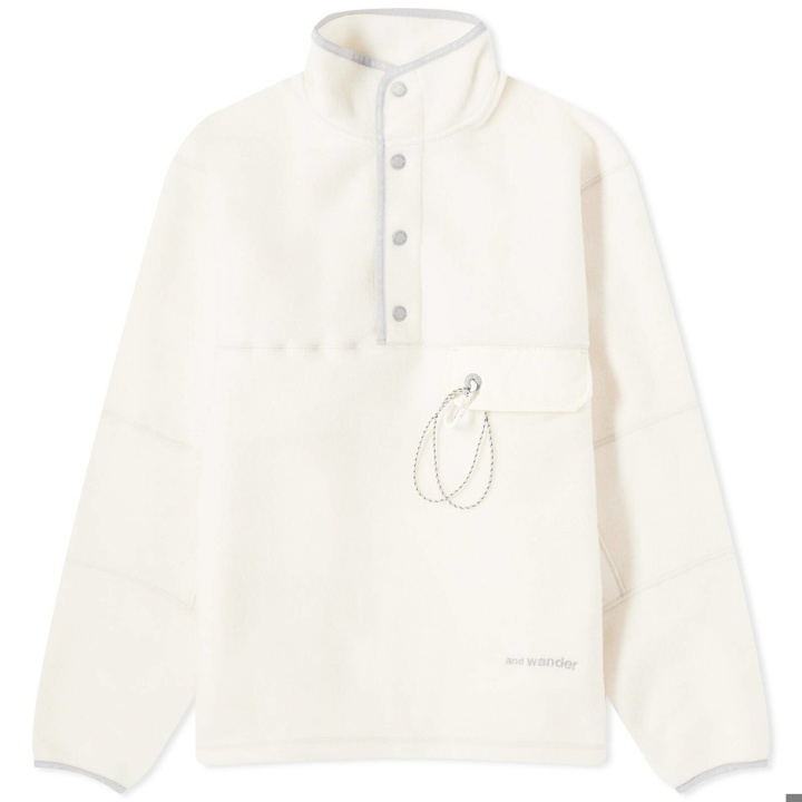 Photo: And Wander Men's Wool Fleece Pullover in Off White