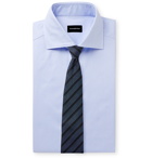 Ermenegildo Zegna - Light-Blue Cutaway-Collar Puppytooth Cotton Shirt - Blue