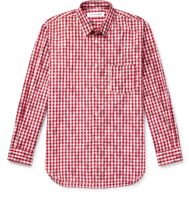 Photo: Comme des Garçons SHIRT - Printed Gingham Cotton Shirt - Red