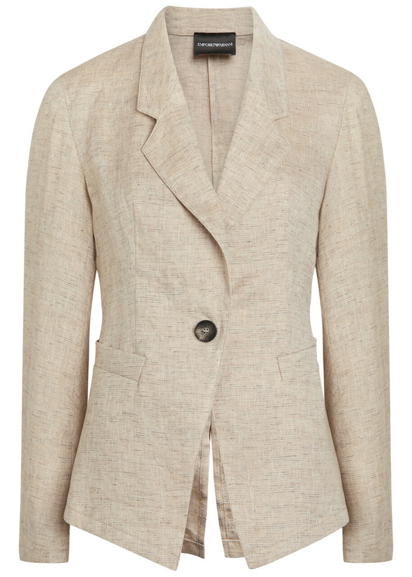 Photo: Emporio Armani Fitted Linen-blend Blazer Beige