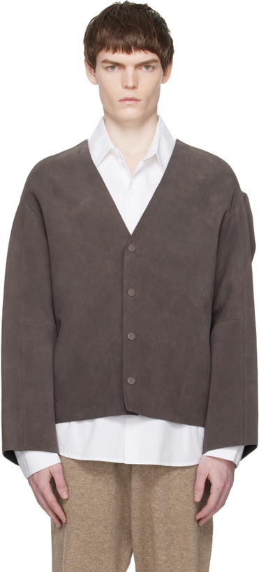 Photo: Entire Studios Taupe Minimal Suede Jacket
