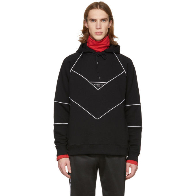 Photo: Givenchy Black Contrast Piping Hoodie