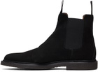 Common Projects Black Waxed Suede Chelsea Boots