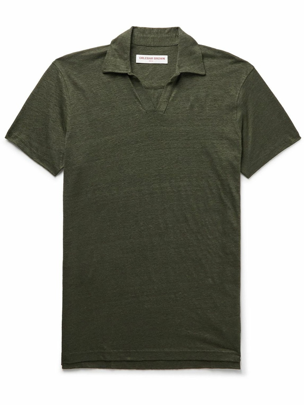 Photo: Orlebar Brown - Felix Slim-Fit Linen-Jersey Polo Shirt - Green