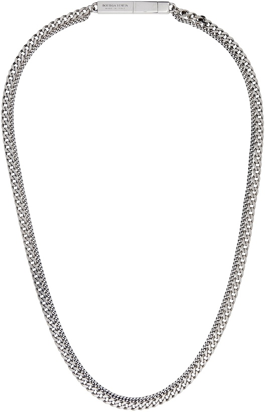 Photo: Bottega Veneta Silver Tiered Chain Necklace