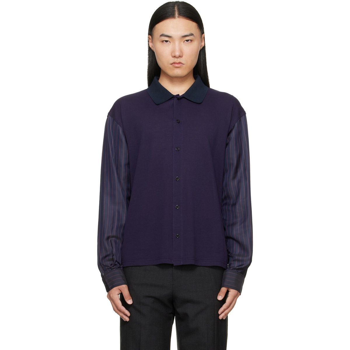 Maison Margiela Purple Bimaterial Shirt