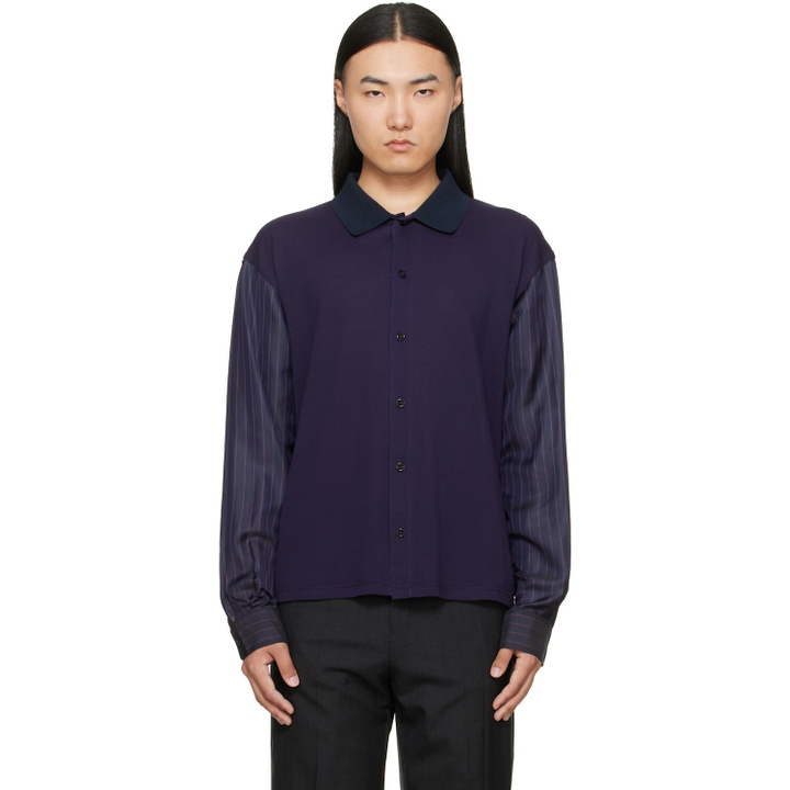 Photo: Maison Margiela Purple Bimaterial Shirt