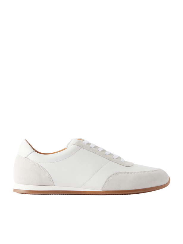 Photo: Mr P. - Suede-Trimmed Leather Sneakers - Neutrals