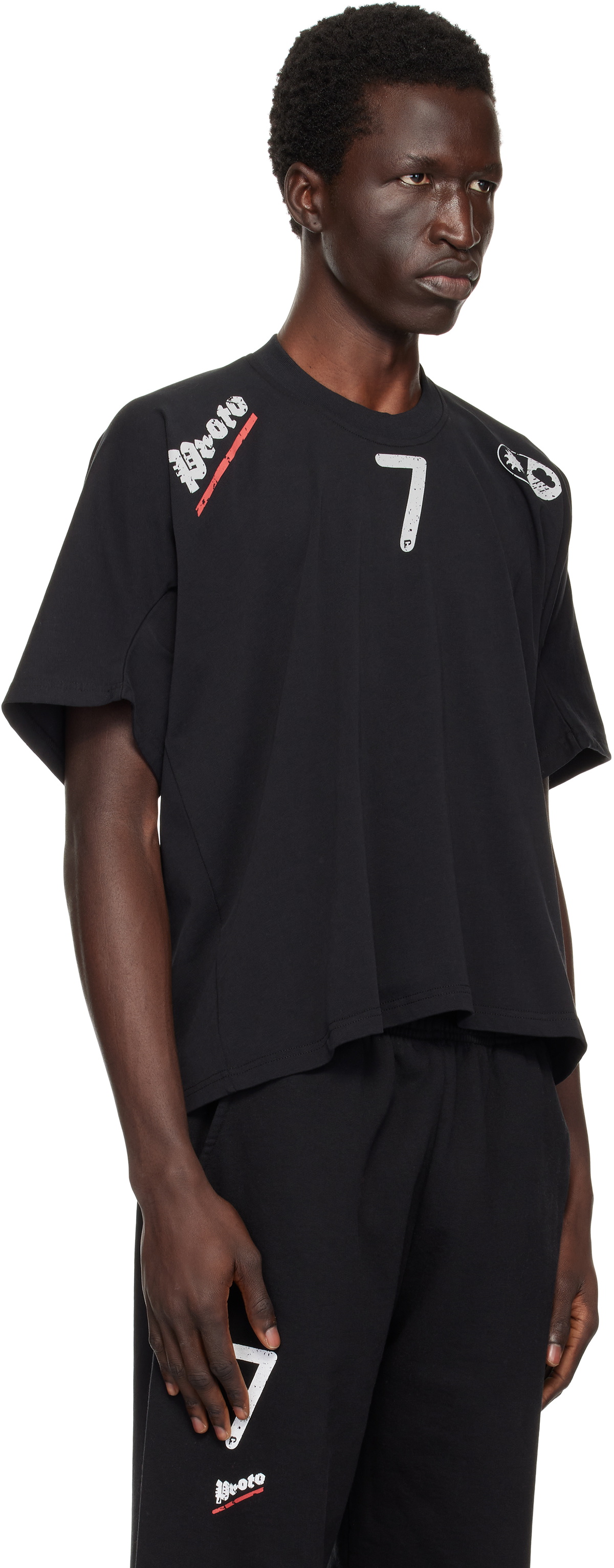 Prototypes Black Moved Neckline T-shirt PROTOTYPES