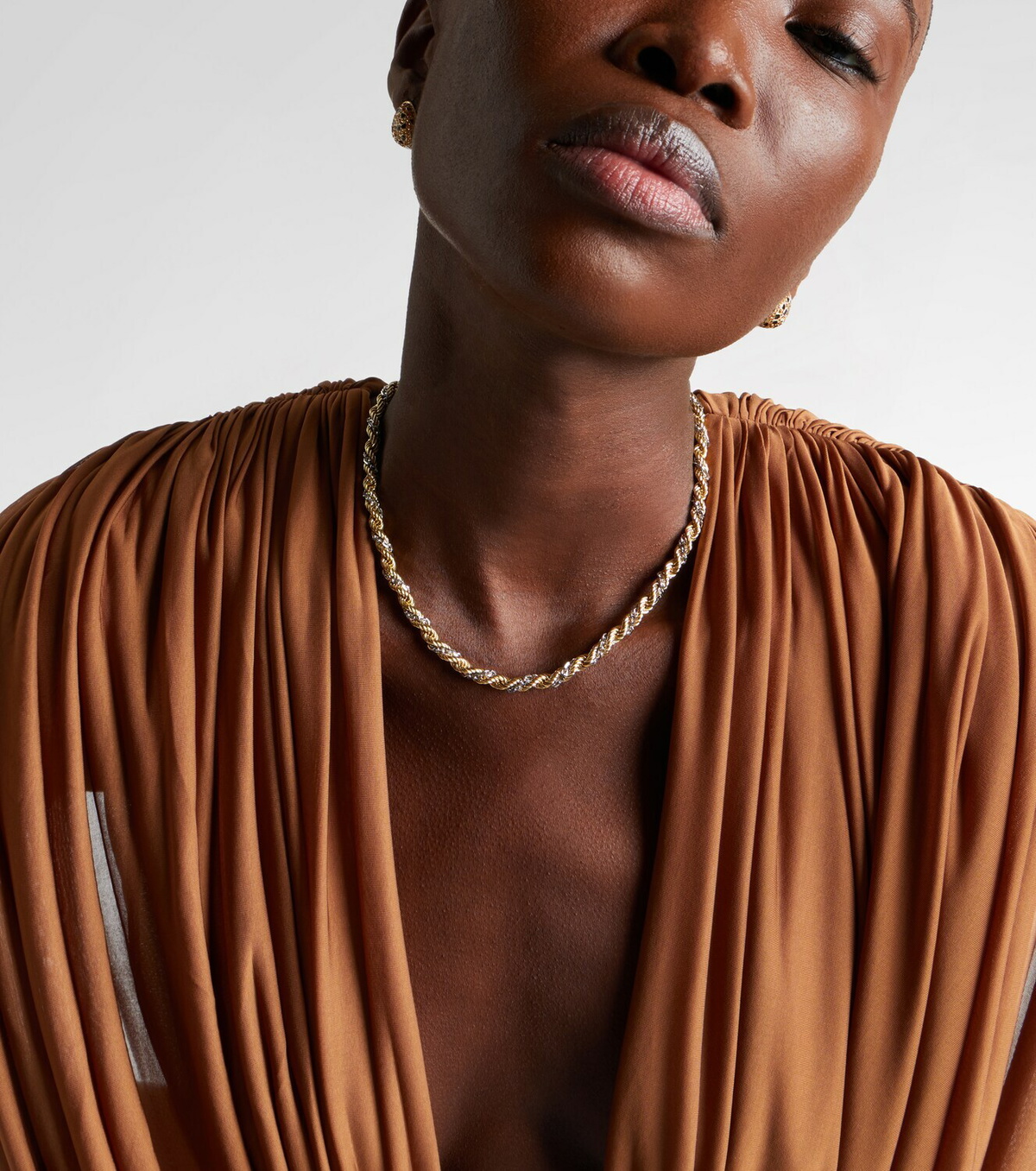 Yvonne Léon Corde Torsade 18kt gold and white gold necklace