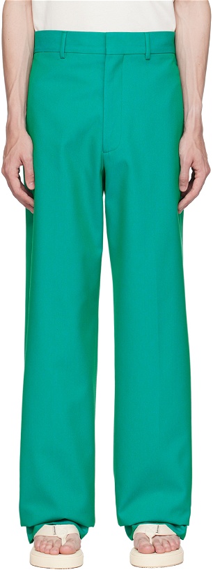 Photo: Palm Angels Green Sonny Trousers