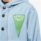 Kenzo Paris Men's Stone Bleached Nautical Parka Jacket in Stone Bleached Blue Denim