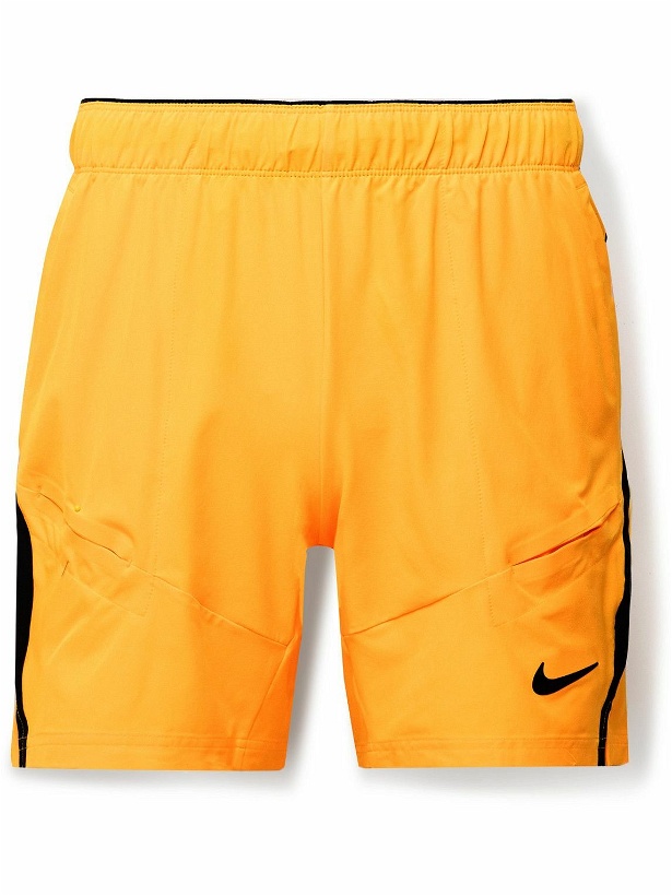 Photo: Nike Tennis - NikeCourt Advantage Straight-Leg Dri-FIT Tennis Shorts - Orange