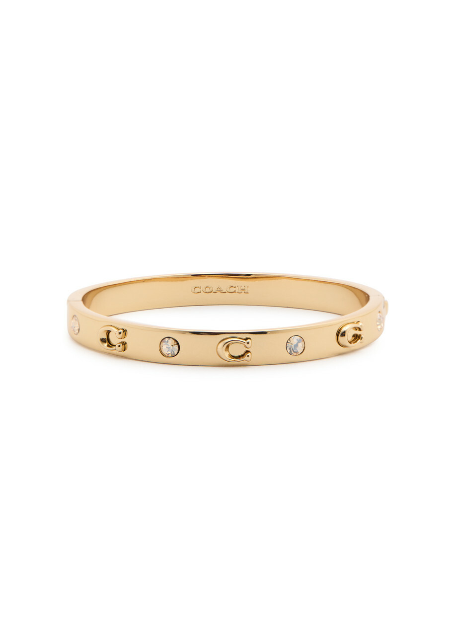 Coach Logo Crystal-embellished Bracelet - Gold - One Size