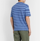 Mr P. - Striped Knitted Linen T-Shirt - Blue