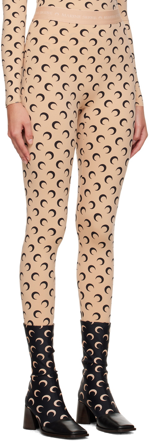 Marine Serre Tan All Over Moon Leggings Marine Serre