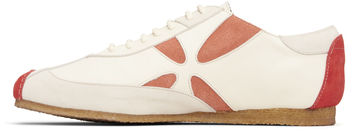 Stefan Cooke Off-White & Orange Slashed Trainer Sneakers