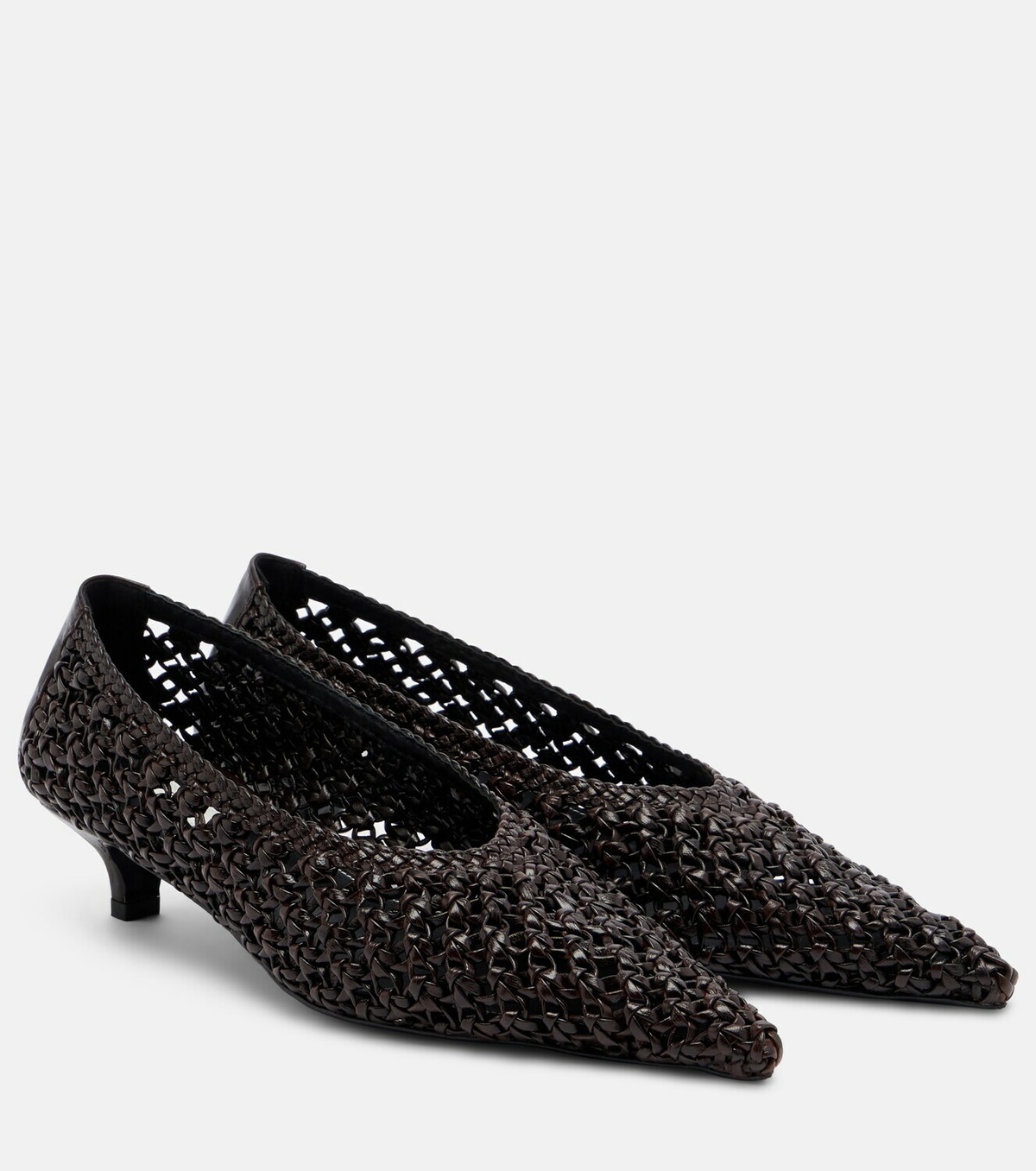 Toteme Sharp woven leather pumps