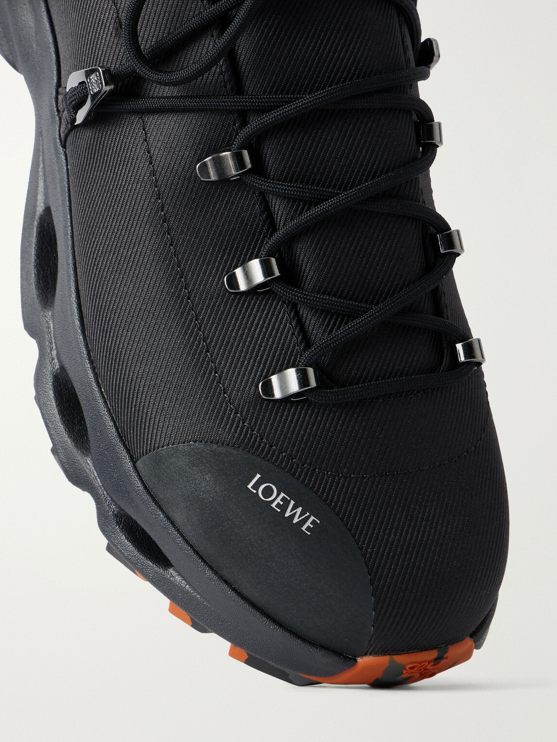 LOEWE - On Cloudsolo Hiker Rubber-Trimmed Twill Sneakers - Black