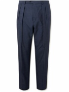 Brioni - Ischia Straight-Leg Pleated Silk Suit Trousers - Blue