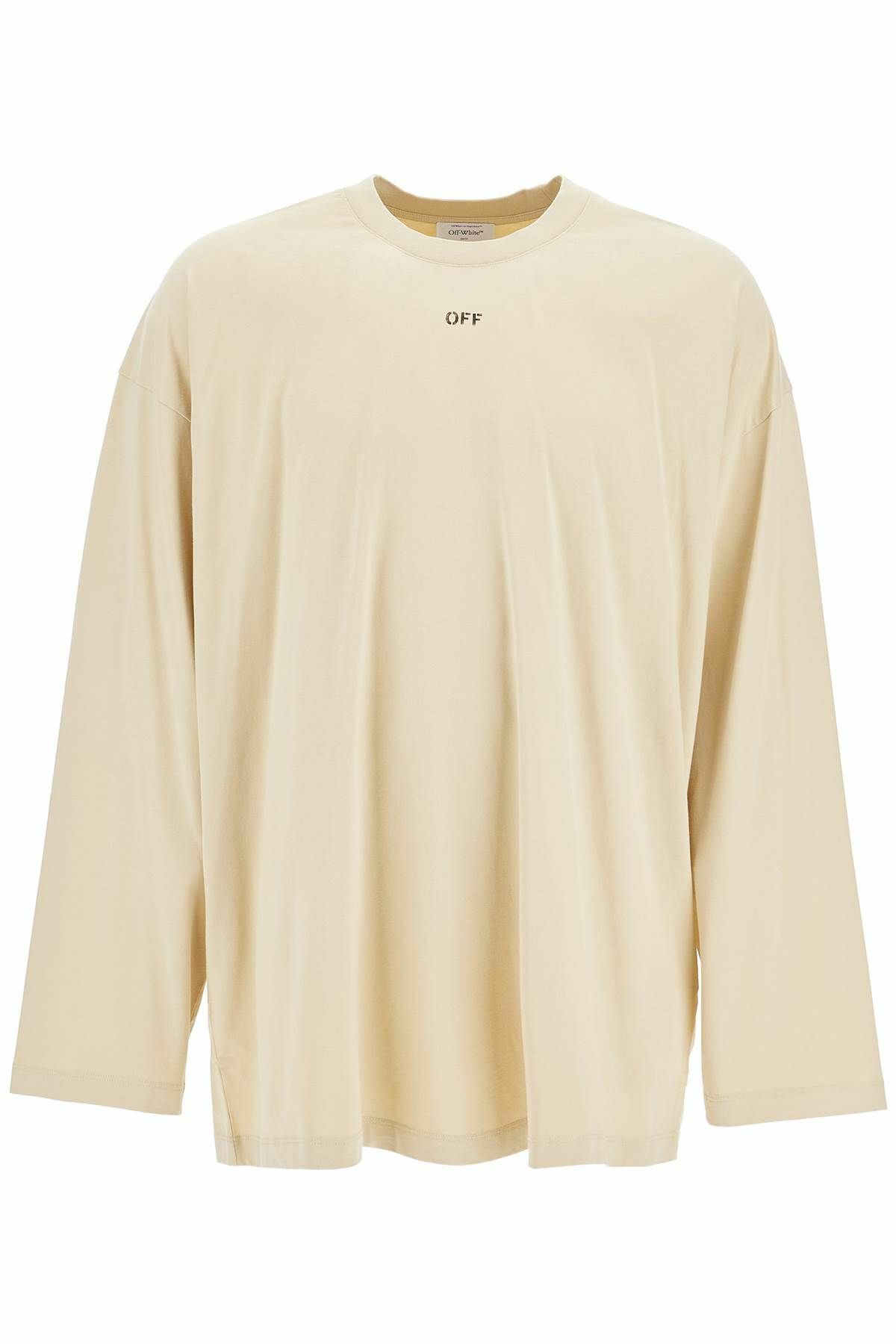 OFF-WHITE long sleeve oversized t-shirt for Beige Off-White