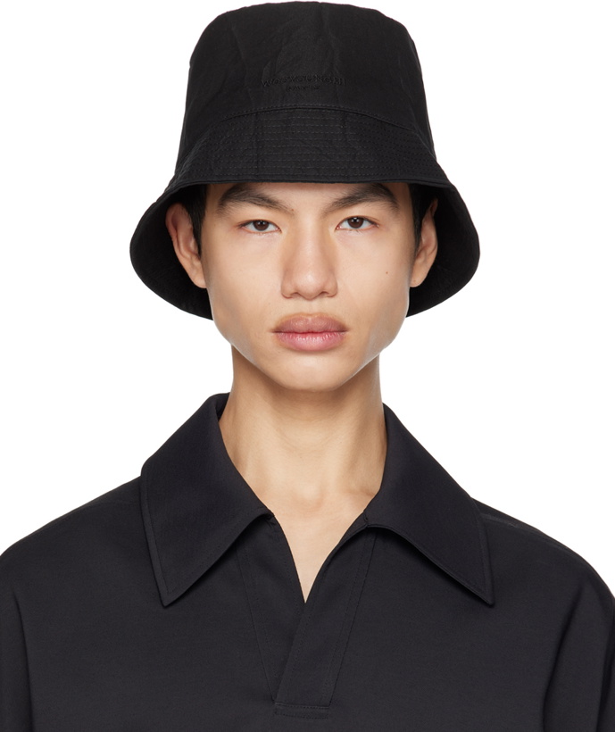 Photo: Wooyoungmi Black Crinkle Bucket Hat