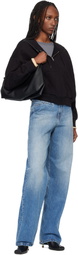 MM6 Maison Margiela Black Unbrushed Cotton Sweatshirt