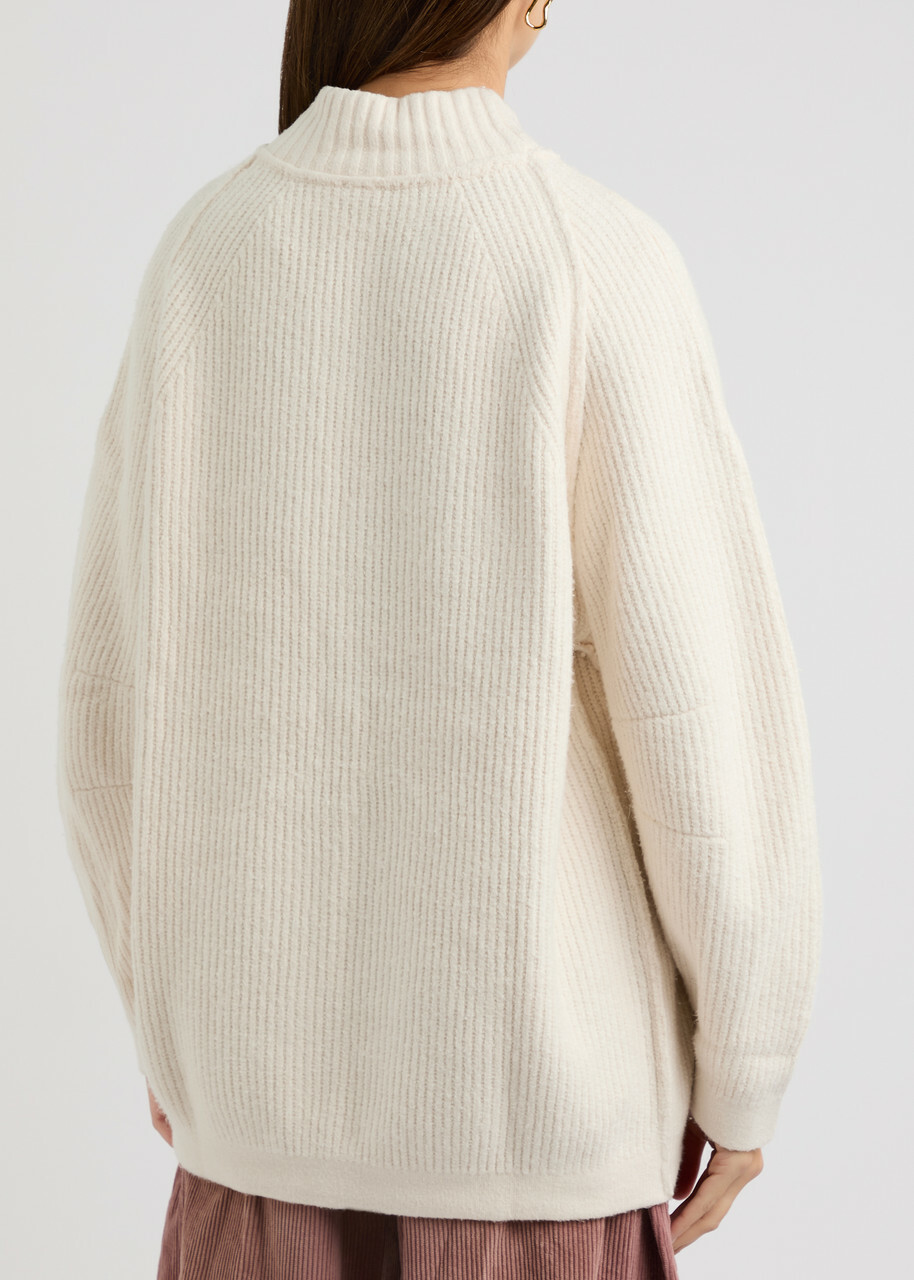 Free People Sunbeam Ribbed Cotton-blend Jumper Cream