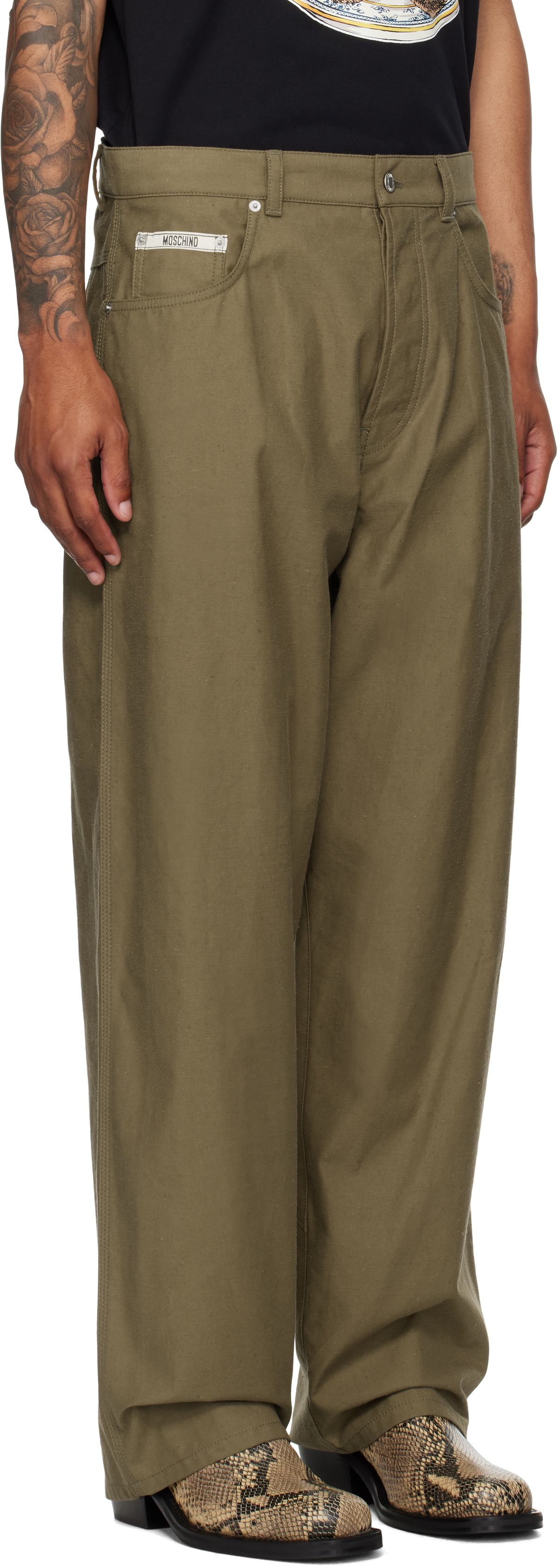 Moschino Khaki City Escape Cargo Pants