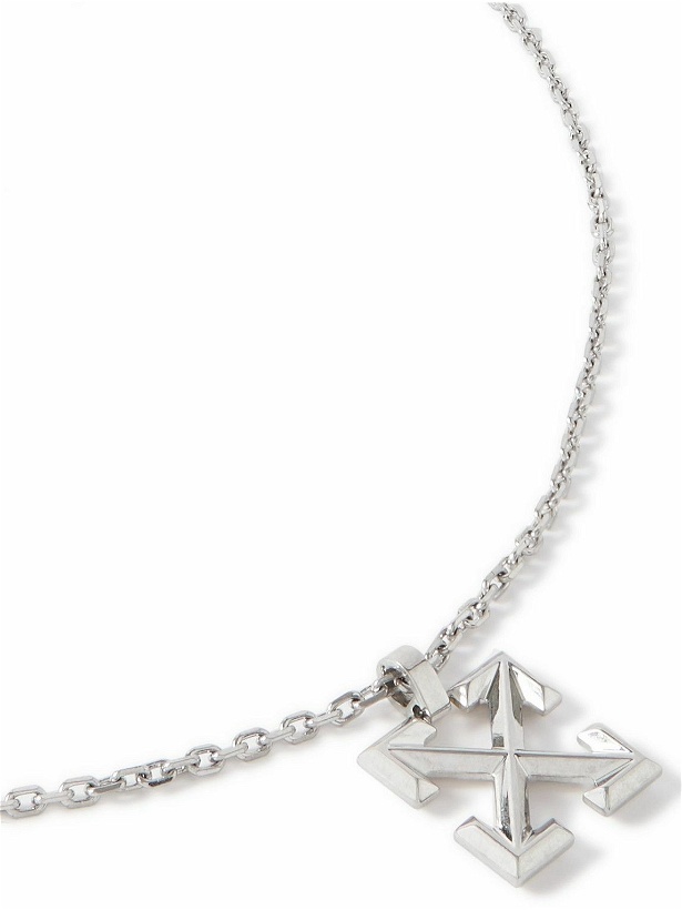 Photo: Off-White - Arrow Silver-Tone Chain Necklace