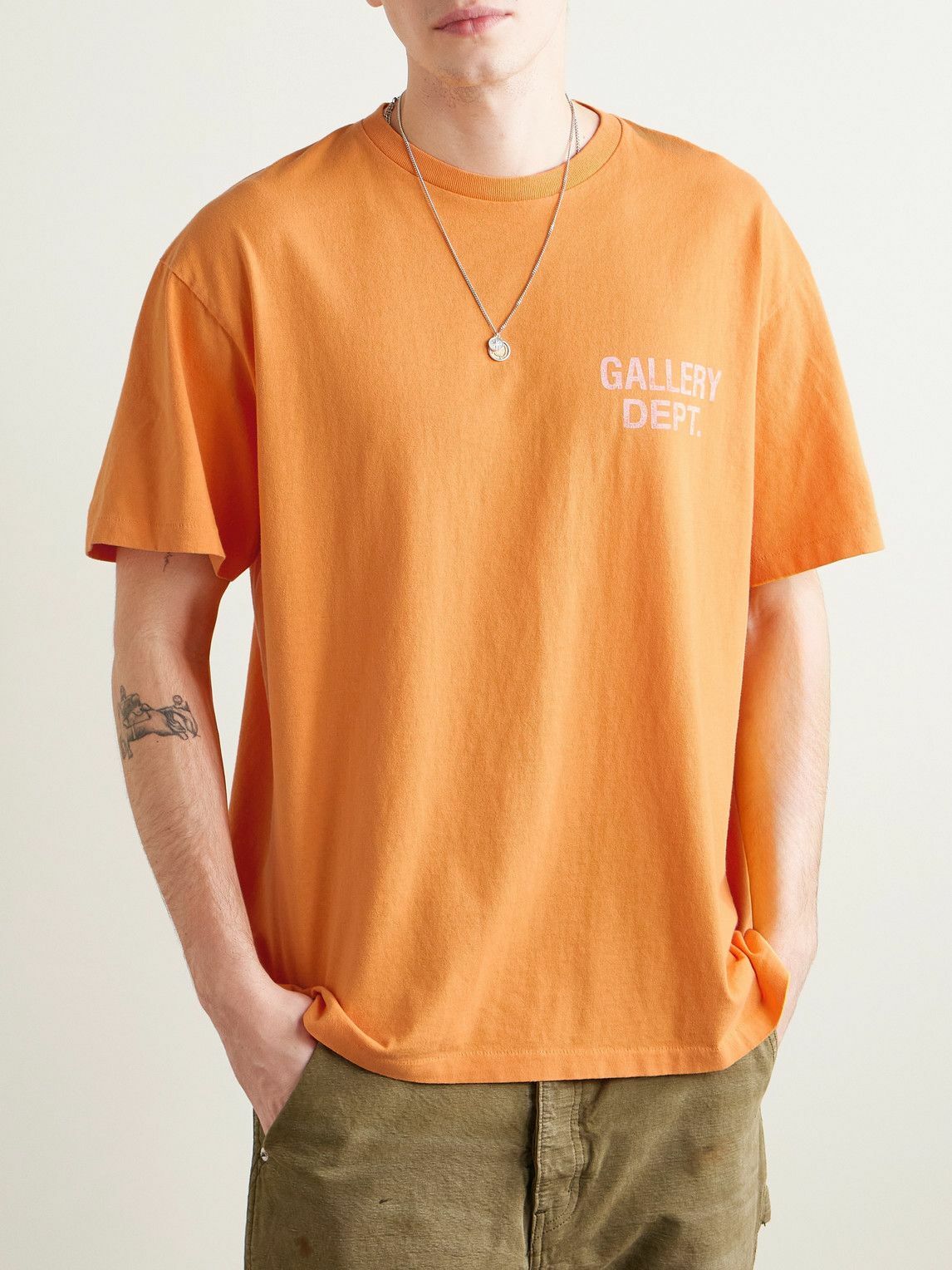 Gallery Dept. - Souvenir Logo-Print Cotton-Jersey T-Shirt - Orange