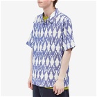 Universal Works Men's Summer Ikat Road Shirt in Ecru