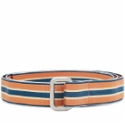 Beams Plus Men's Grosgrain Tape Double Ring Belt in Orange