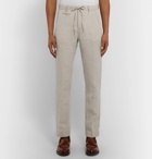 MAN 1924 - Ecru Tomi Slim-Fit Striped Linen Trousers - Ecru