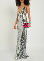 The New Arrivals Ilkyaz Ozel Claudie Sequin-embellished Maxi Dress Grey