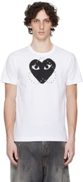COMME des GARÇONS PLAY White Stud Print T-shirt