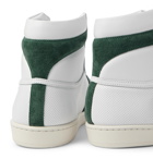 SAINT LAURENT - SL/10 Suede-Trimmed Perforated Leather High-Top Sneakers - White