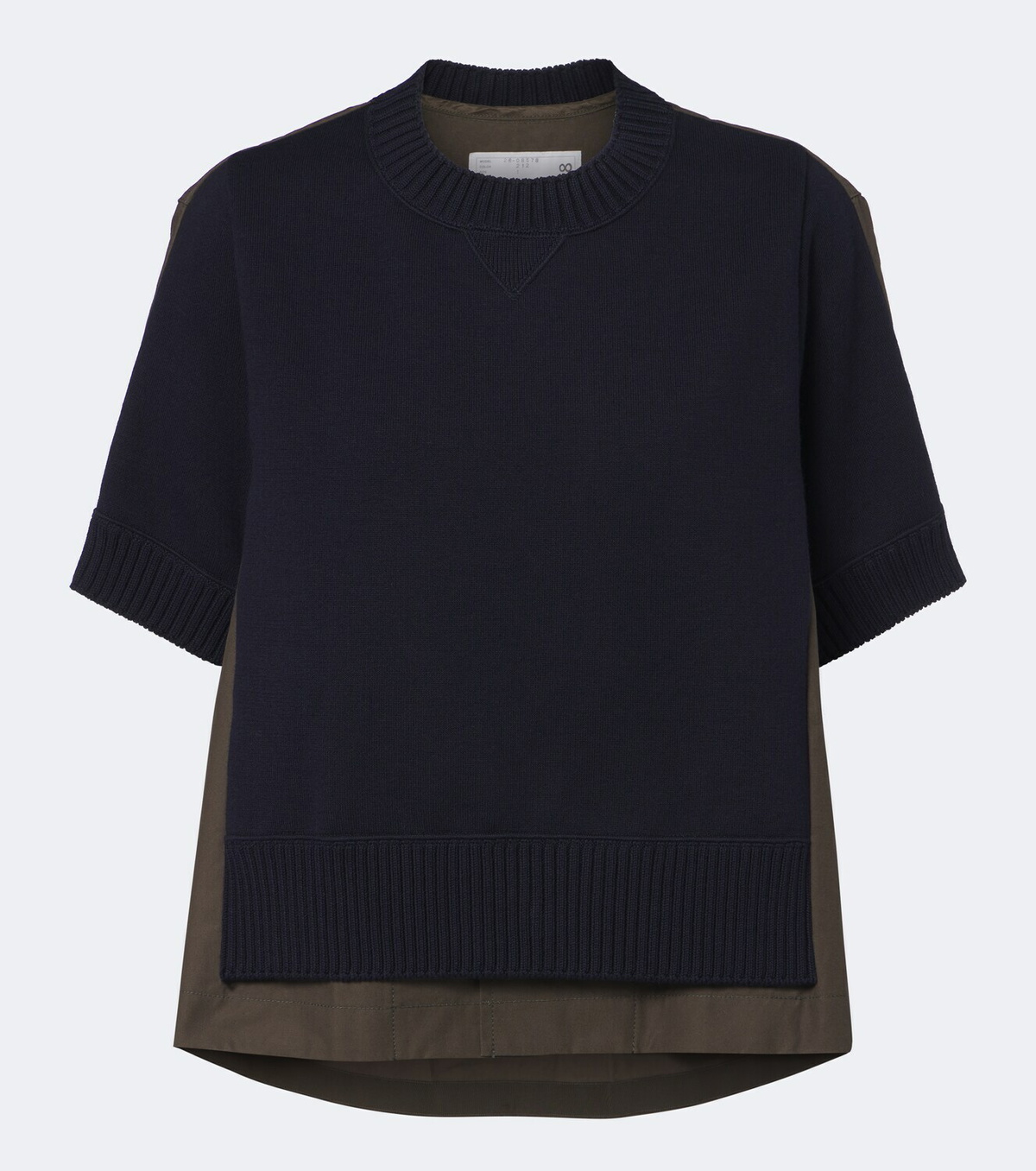 Sacai Knitted cotton and cashmere-blend top
