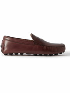 Tod's - Gommino Shearling-Lined Leather Driving Shoes - Brown