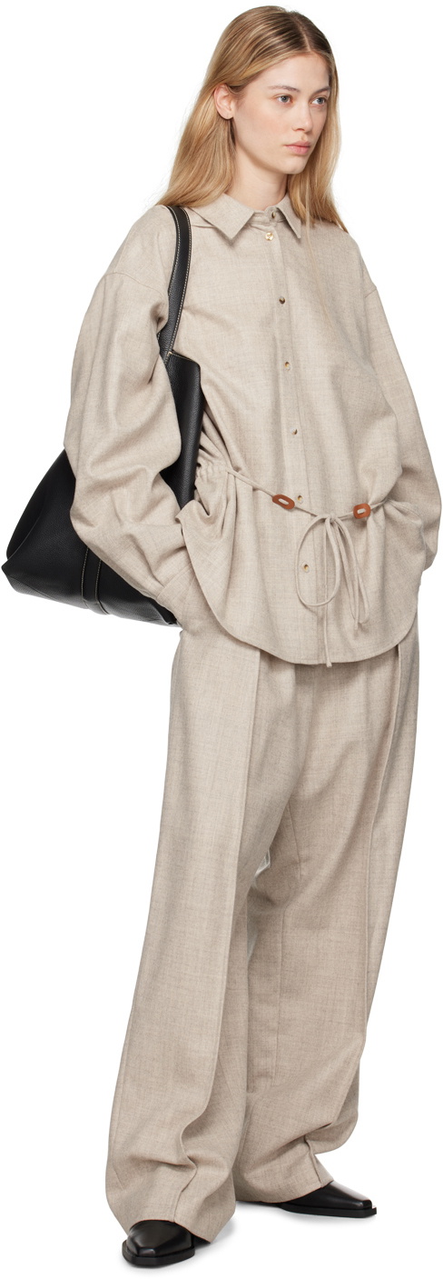 LE17SEPTEMBRE Beige Wool Drawstring Shirt