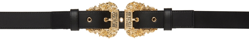 Versace Jeans Couture Black Couture1 Double Buckle Belt Versace